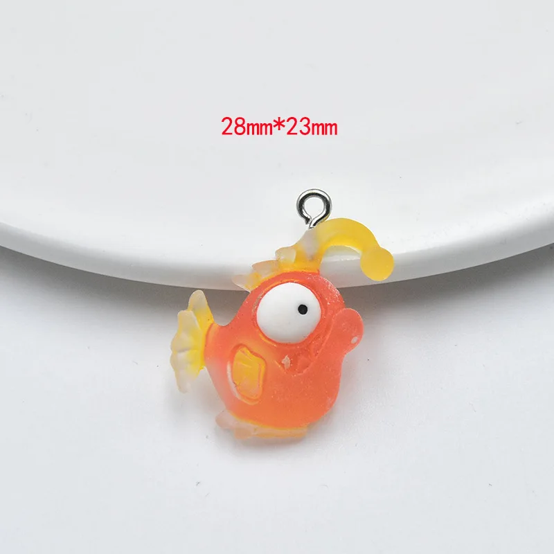 10 шт. подвески из смолы с плоской задней частью океанских животных каваи морской