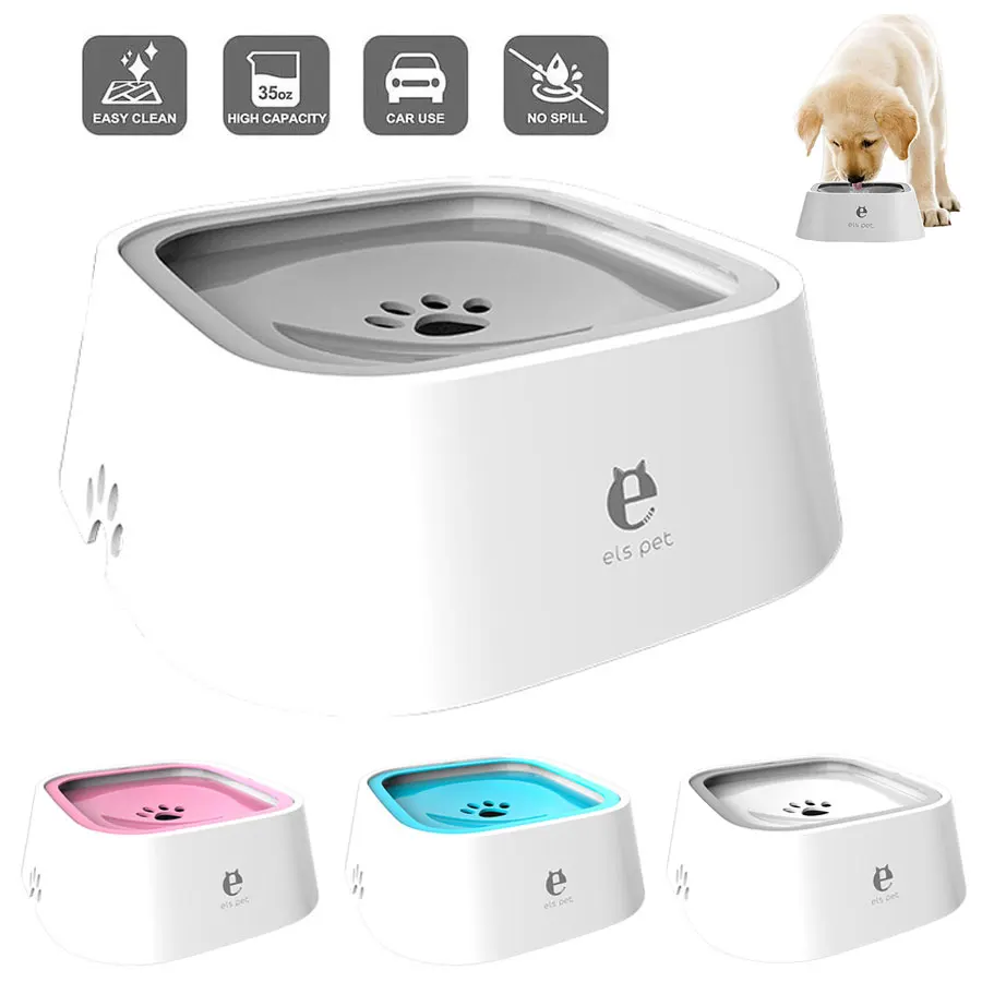 

Dog Bowl Floating Not Wetting Mouth Dog feeder No Spill Drinking Water Feeder Plastic Portable Pet bowl pet products