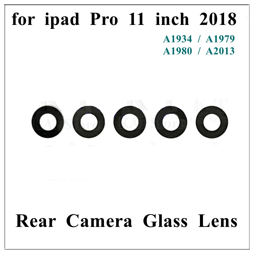 

5 шт. для Ipad Pro 11 дюймов 2018 задняя камера 1-го поколения стеклянный объектив с клейкой поверхностью без рамки крышка без кольца запасные части