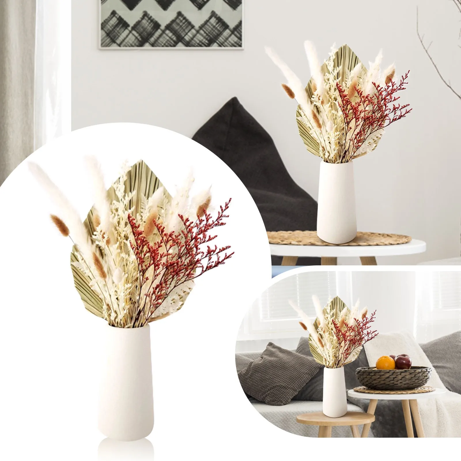 

Artificial Flowers for Outdoors Hanging Grass 40cm Grass Fluffy Pu Fan Exaggerated Grass Flower Winter Wedding Decorations