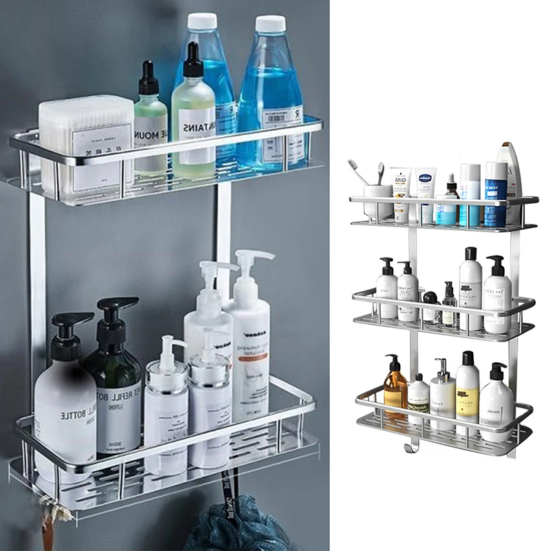Полка для душа держатель 2/3 уровня угловая полка унитаза шампуня Настенный