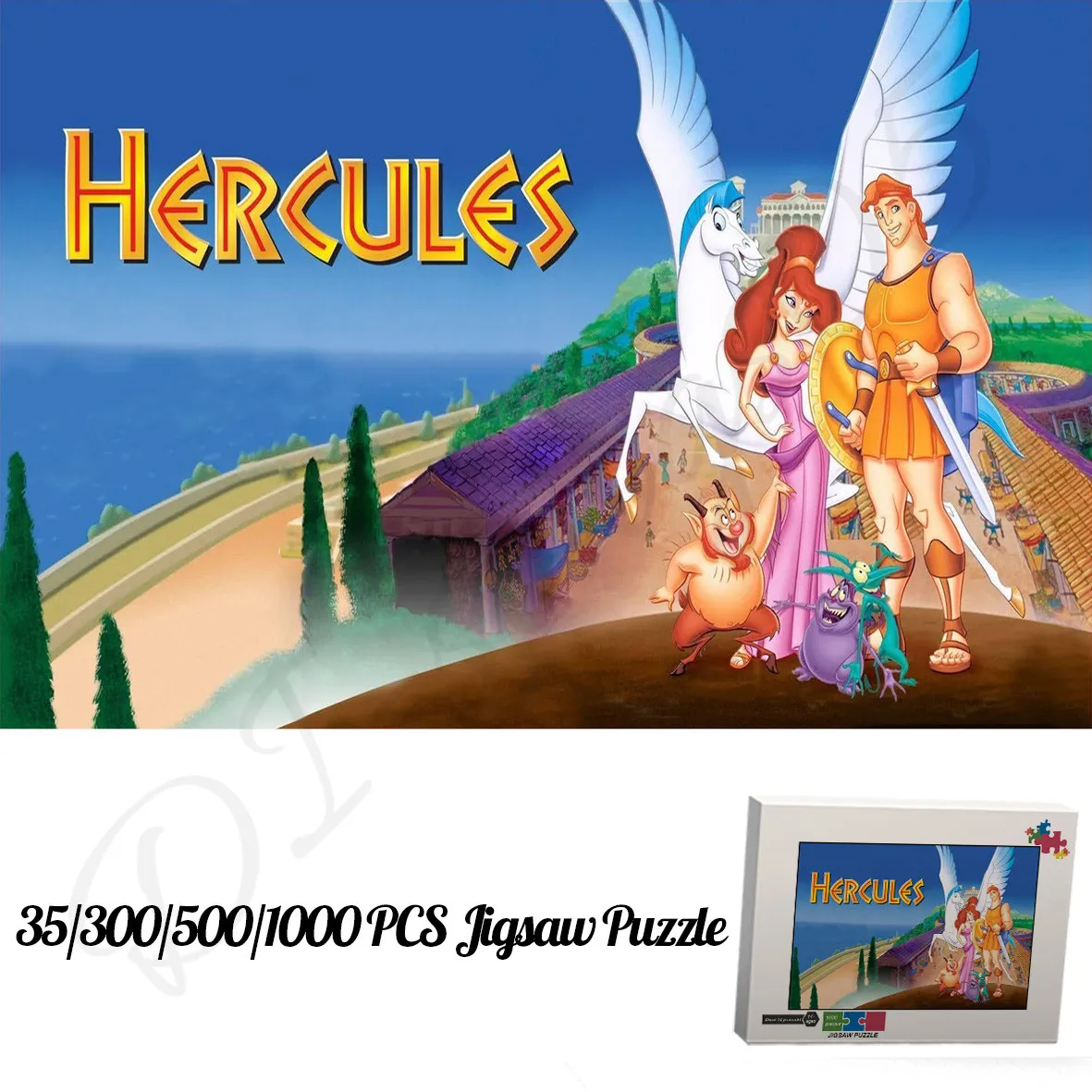 

Hercules 35 300 500 1000 кусочков мультяшных пазлов, пазлы из мультфильма Диснея, уникальные подарки, забавные игрушки и хобби