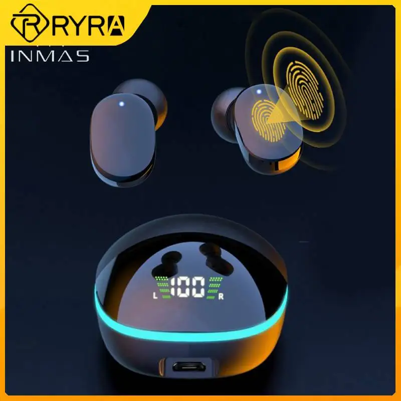 

RYRA Wireless Headphones LED Display Earbuds Fone 5.1 Headset Noise Reduction Sports Waterproof Earphones With Mic