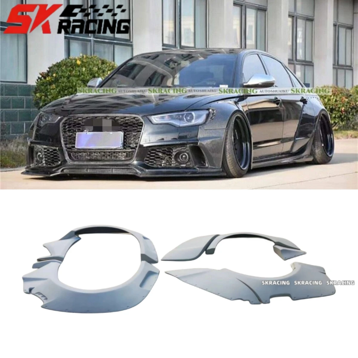 Расклешенные накладки подходят для Audi A6 S6 RS6 2012-2015 комплект широких накладок на