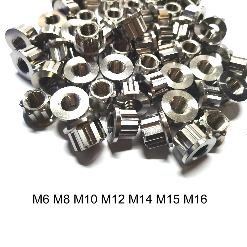 M6 M8 M10 M12 M14 M15 M16 Титановые фланцевые гайки для велосипеда мотоцикла автомобиля