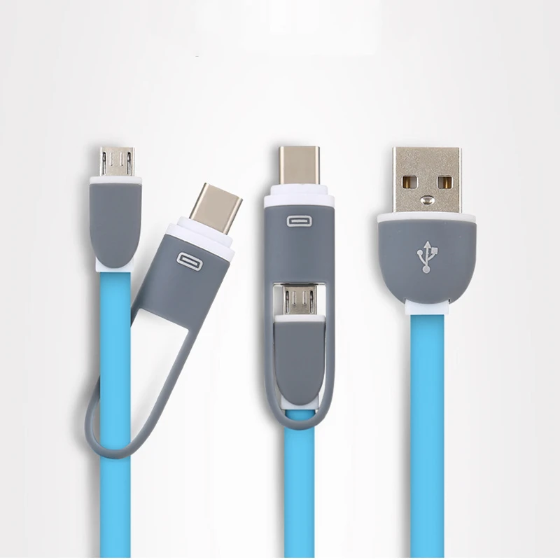 

1M Micro USB Type-C Cable 2 in 1 Fast Charge Cable Data Cable Sync Charger Line Speed Transfer for Universal Android Smartphone