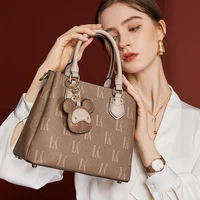 luxury brand print large capacity womens handbag high quality leather crossbody bag simple designer soft tassel tote bag