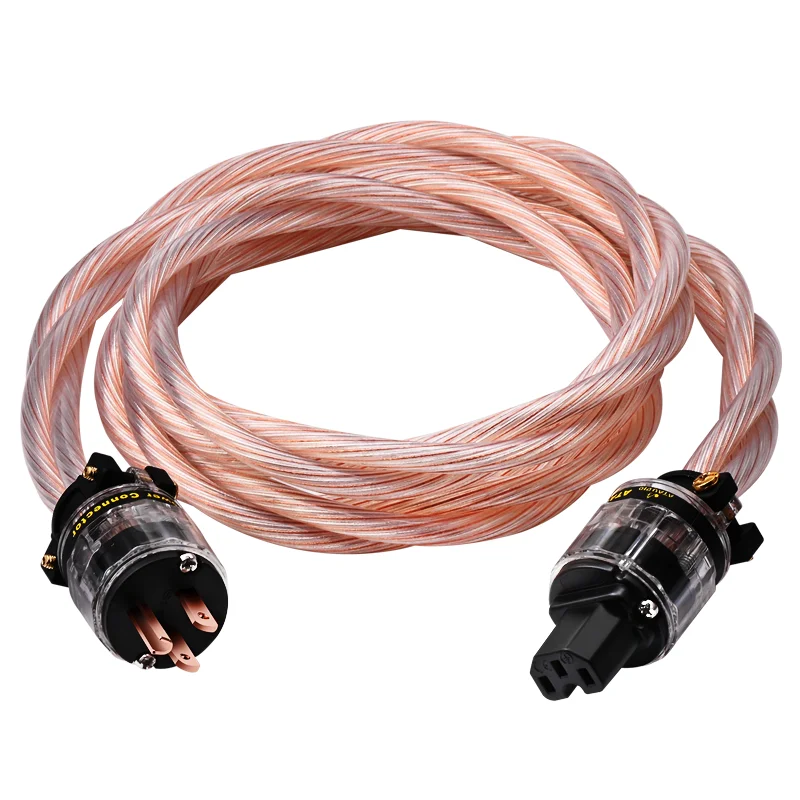 

ATAUDIO Ice Soul Fever Power Cord HiFi Copper and Silver Hybrid Power Amplifier Audio Power Cord 1.5m US plug cable