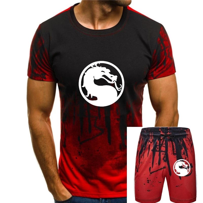 

Новая Черная мужская футболка с логотипом футбольного фильма «Mortal Kombat» от Liu Kang