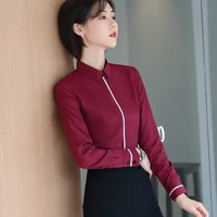spring 2022 new purple shirt womens long sleeved modal professional western style bottoming work clothes shirt womens shirt
