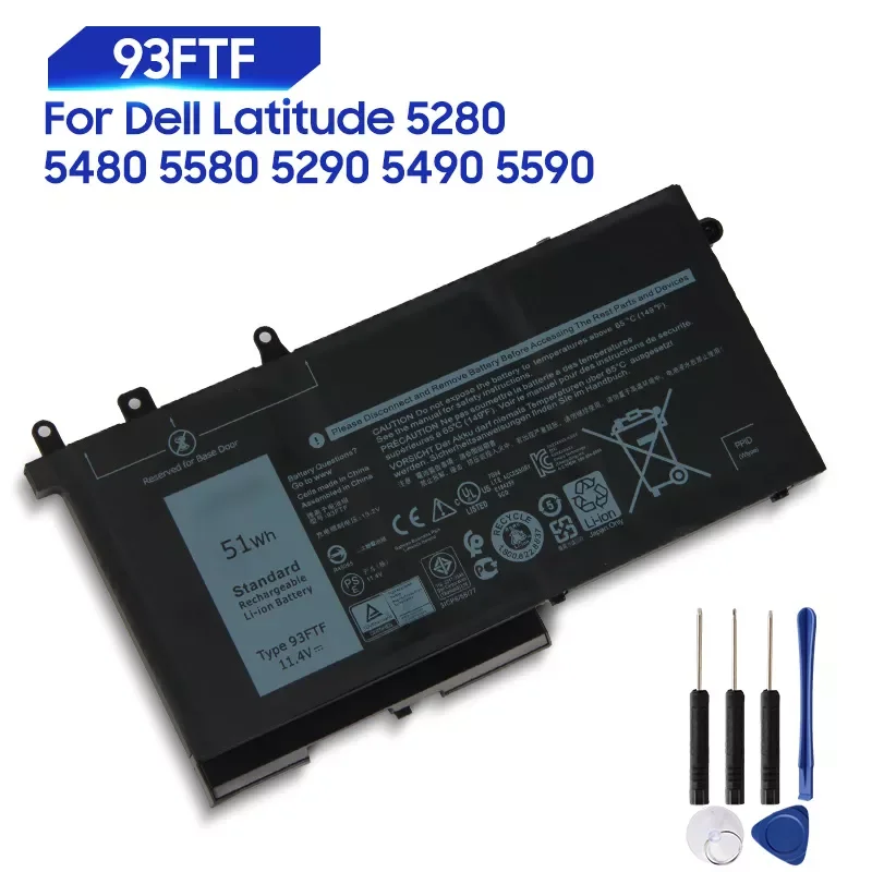 

Original Replacement Battery For Latitude 5280 5490 5590 5480 5580 5290 93FTF D4CMT 4YFVG 083XPC 83XPC Genuine Battery 51Wh