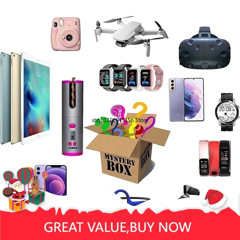 

Most Popular100% Winning High Quality New Lucky Mystery Box Surprise Boutique 1 To 3 Pcs Random Item Electronic Christmas Gift