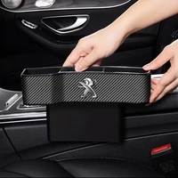 4s car carbon fiber leather seat gap storage box for peugeot 106 108 206 208 306 307 308 407 508 2008 3008 car accessories