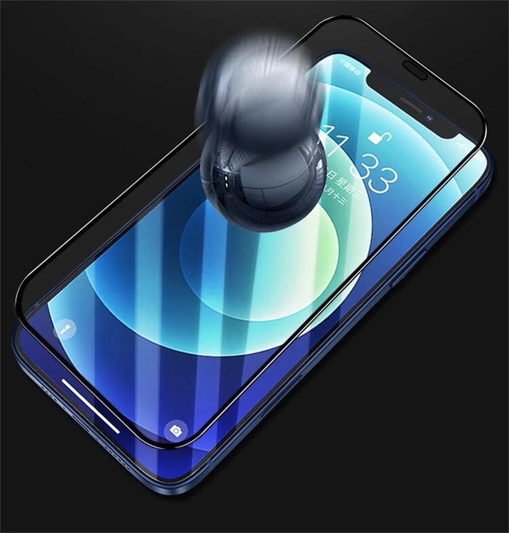 50pcs  Full Cover Tempered Glass For iPhone 14 13 12 11 Pro Mini X XR XS MAX Screen Protector On iPhone 11 7 8 6 Plus SE Glass