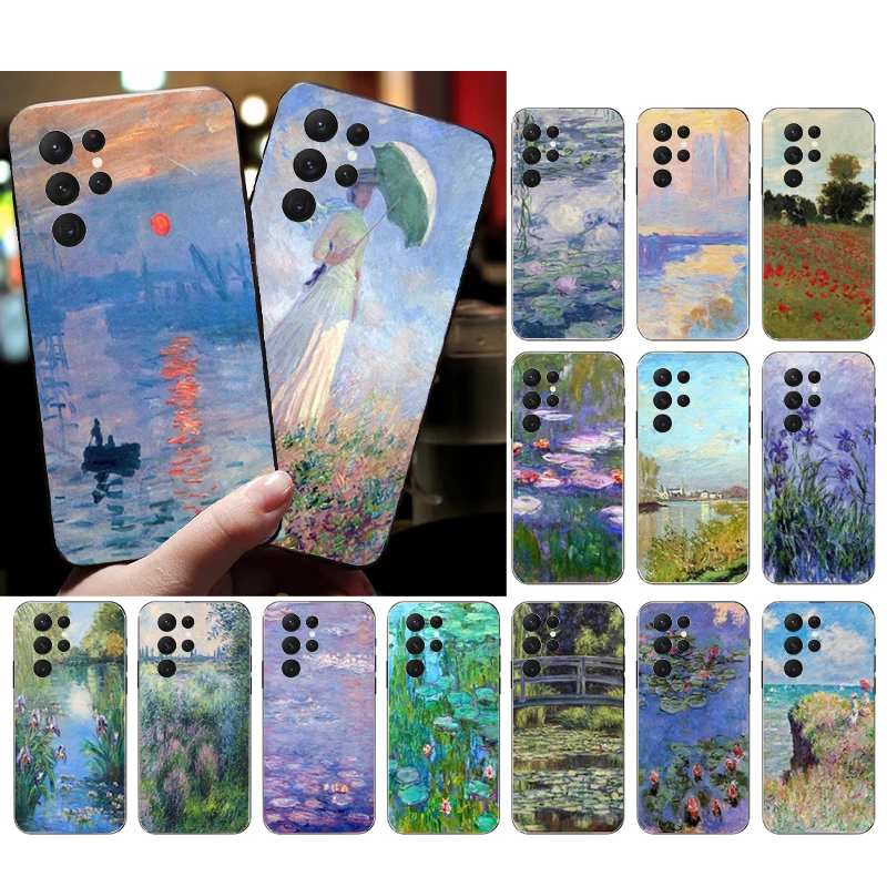 

Phone Case for Samsung Galaxy S23 S22 S21 S20 Ultra S20 S22 S21 S10 S9 Plus S10E S20FE Claude Monet Garden Lotus Bridge Case