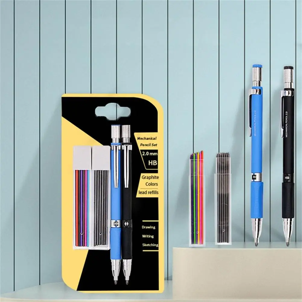 

26pcs 2.0mm Mechanical Pencils Set With Replaceable Refills For Drafting Sketching Architecture Drawing