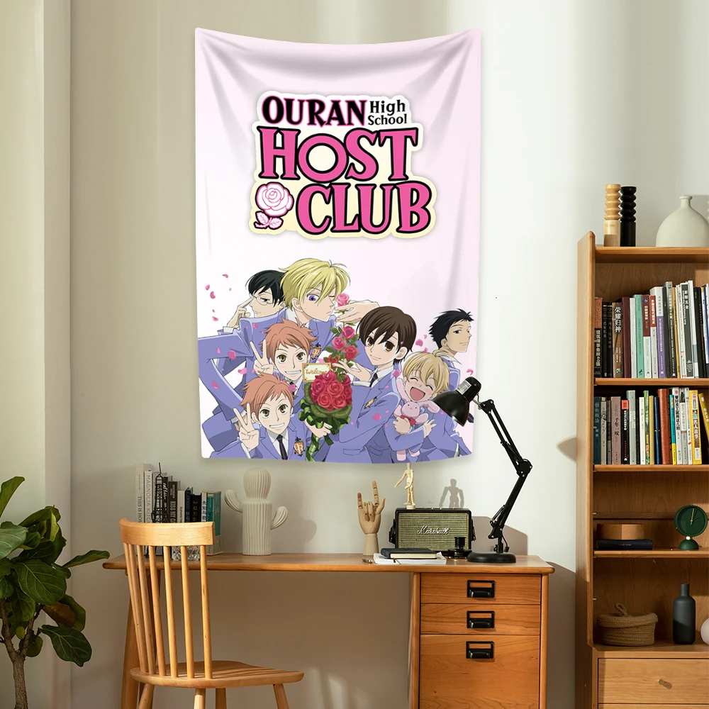 Классический аниме-гобелен Оран, хост-клубы средней школы, каваи, домашний декор, настенный фон для спальни, общежития, ткань, подарок на день рождения