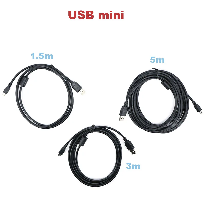 Фото 1,5 м-5 м Mini B 5-контактный USB-папа-USB-папа T-порт Быстрая передача данных расширение Зарядное устройство MP4-плеер Автомобильный видеорегистратор Цифровая камера HDD h №2