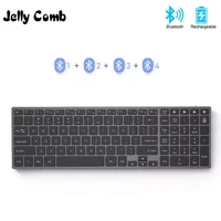 jelly comb bluetooth keyboard for ipad tablet laptop compatible with ios windows metal rechargeable keyboard azert french