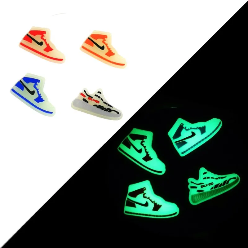 

New Luminous Sneakers Button Hole Ornament PVC Glowing Craft DIY Slippers Shoe Buckle Accessories Souvenir Boys Kids X-mas Gifts