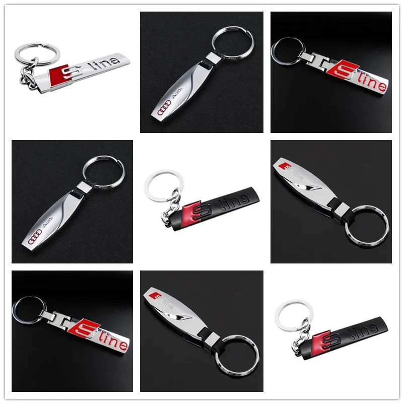 Автомобильный Брелок-кольцо для ключей с логотипом Audi S Line A3 A4 A5 A6 A7 A8 S3 S4 S5 S6 S7 S8 RS3