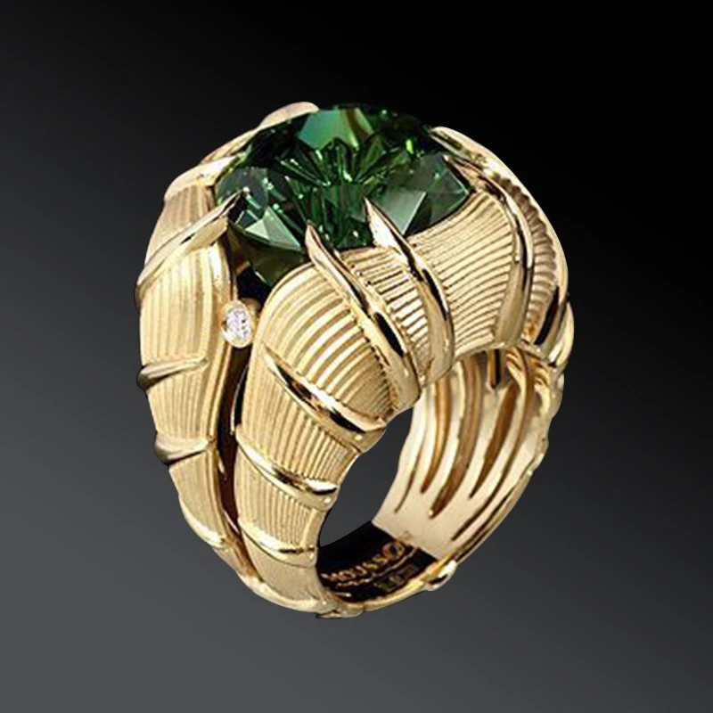 Женское позолоченное кольцо из нержавеющей стали