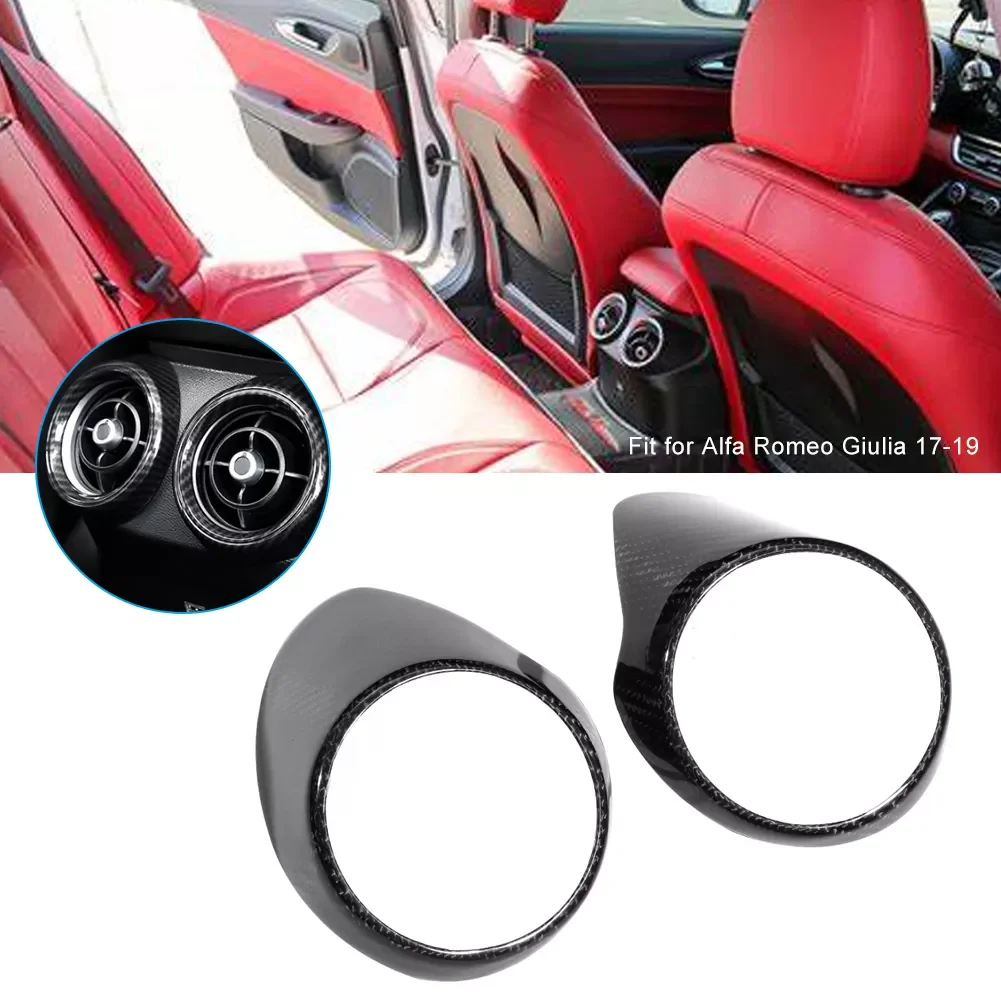 

1 Pair Carbon Fiber Rear Air Conditioning Vent Cover Trim Fit for Alfa Romeo Giulia 2017 2018 2019