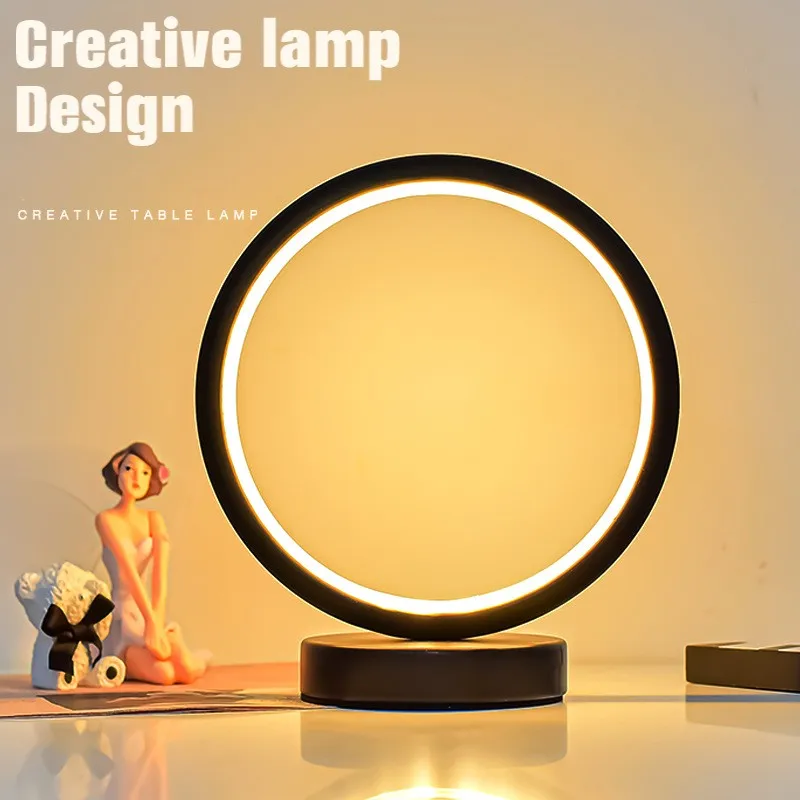

Настольная лампа, креативный прикроватный светильник для спальни, с дистанционным управлением, ночник с регулируемой яркостью, лампа для сна, Настольная декоративная лампа для общежития