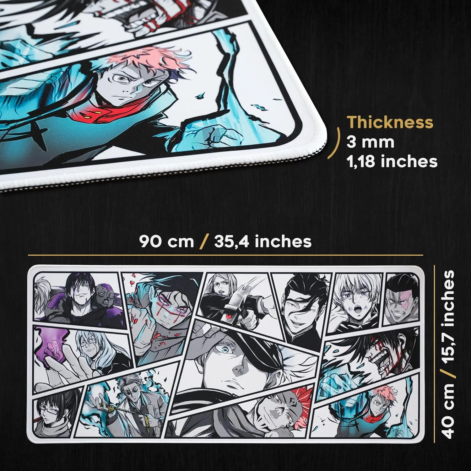 XXL игровой коврик для мыши Jujutsu Kaisen аниме настольный с расширенным нескользящим
