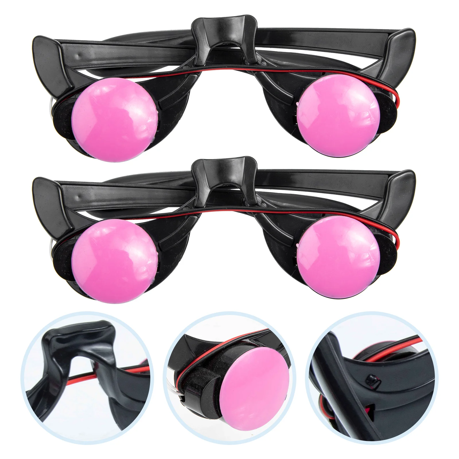 

2Pcs Funny Clown Glasses Luminous Glow Glasses Interesting Party Eyeglasses Glasses