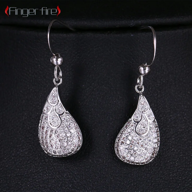 

Trendy Delicate Silver Plated Drop Stud Earrings Banquet Anniversary Shiny Jewelry