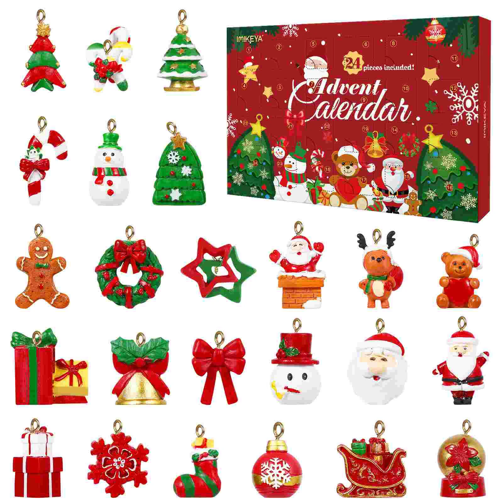 

Calendar Xmas Advent Countdown Christmas Pendant Charms Chrsitmas Party Decoration Toys Tree Hanging Ornaments 2022