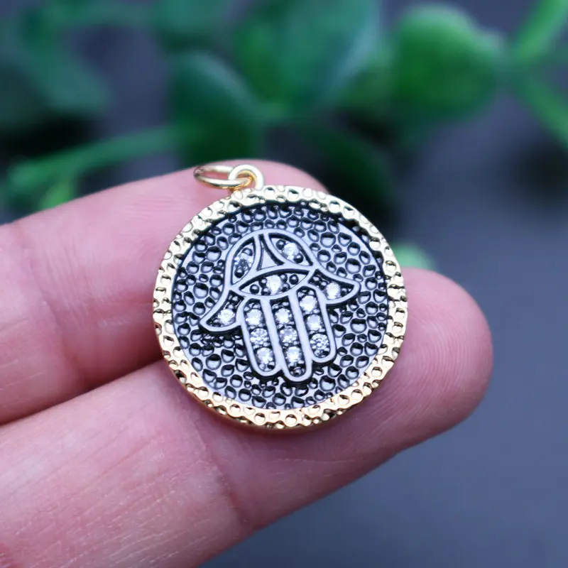 

Ожерелье с двойным покрытием из черного золота и металла с фианитами