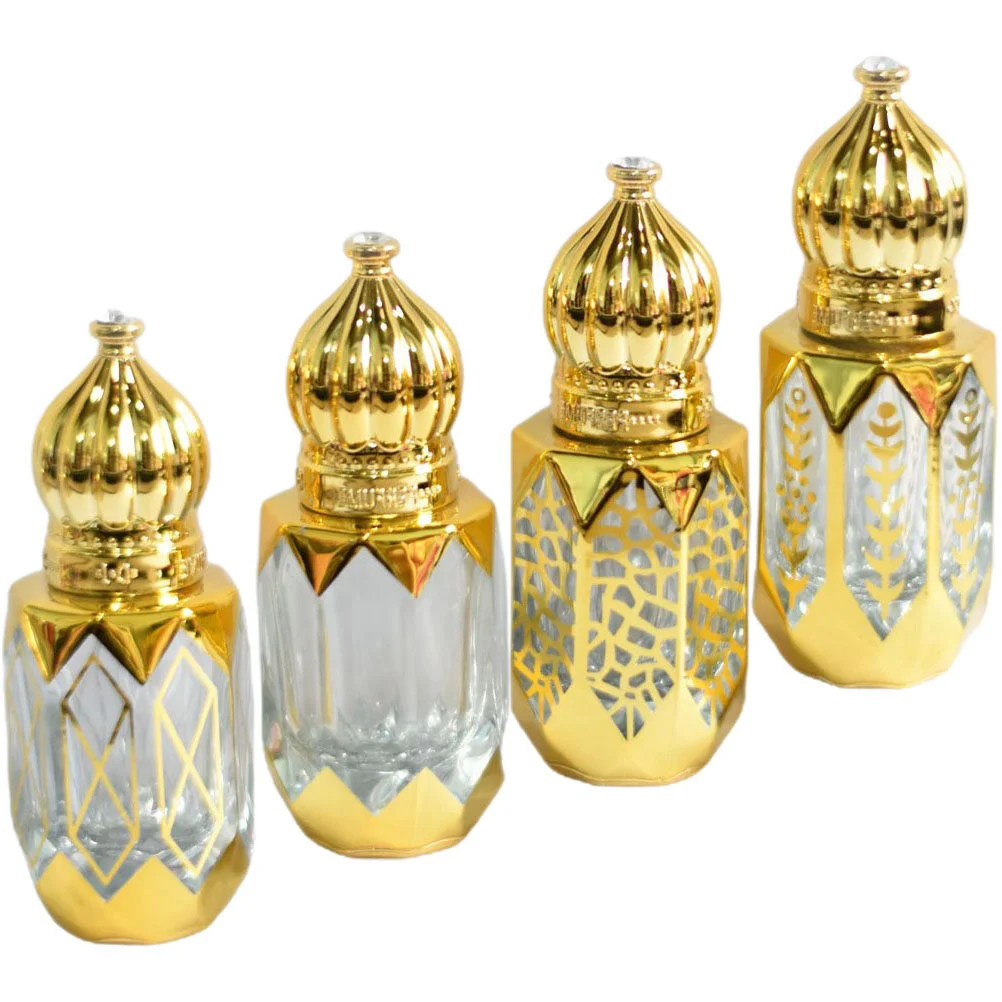 

4 Pcs Portable Fragrance Bottle For Travel Empty Essential Oil Bottles Ball Roller Oils Rollers Glass Perfume 6ml