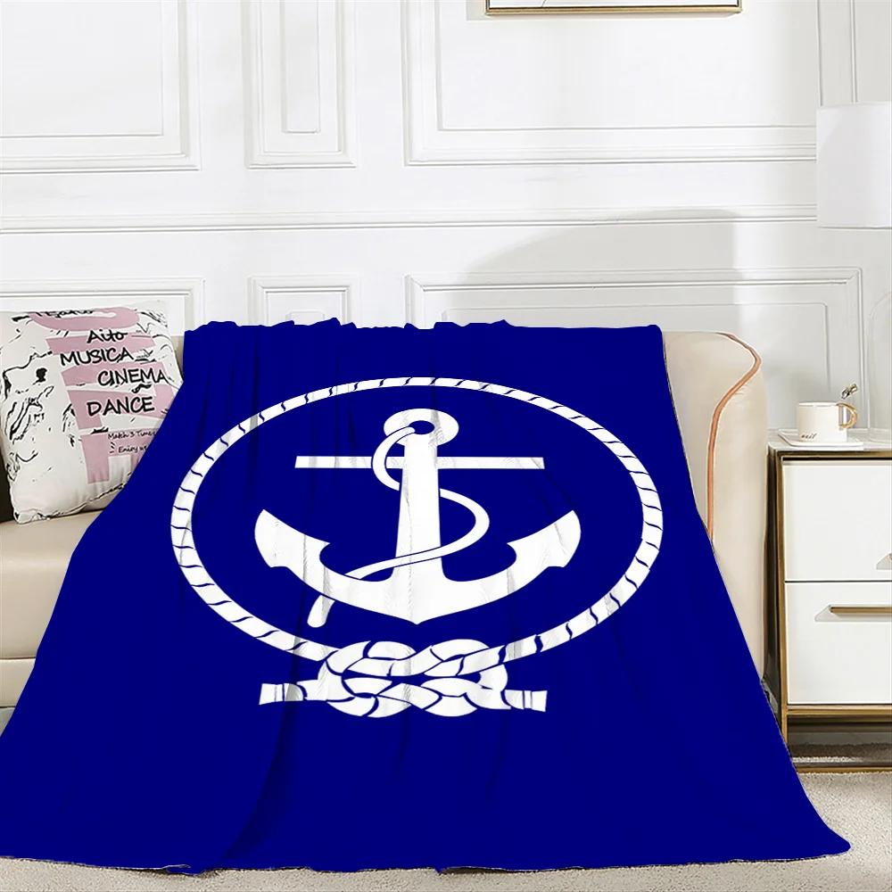 Плюшевое Одеяло Kawaii Anchor 150x200 См Мягкий Коралловый Флис Домашний Декор
