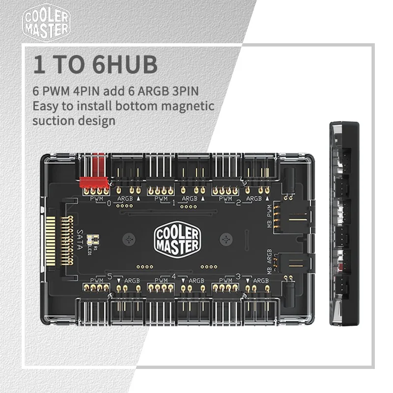 Cooler Master 5V/3PIN ARGB 12V/4PIN PWM многоходовой разветвитель адаптер адресуемый ПК