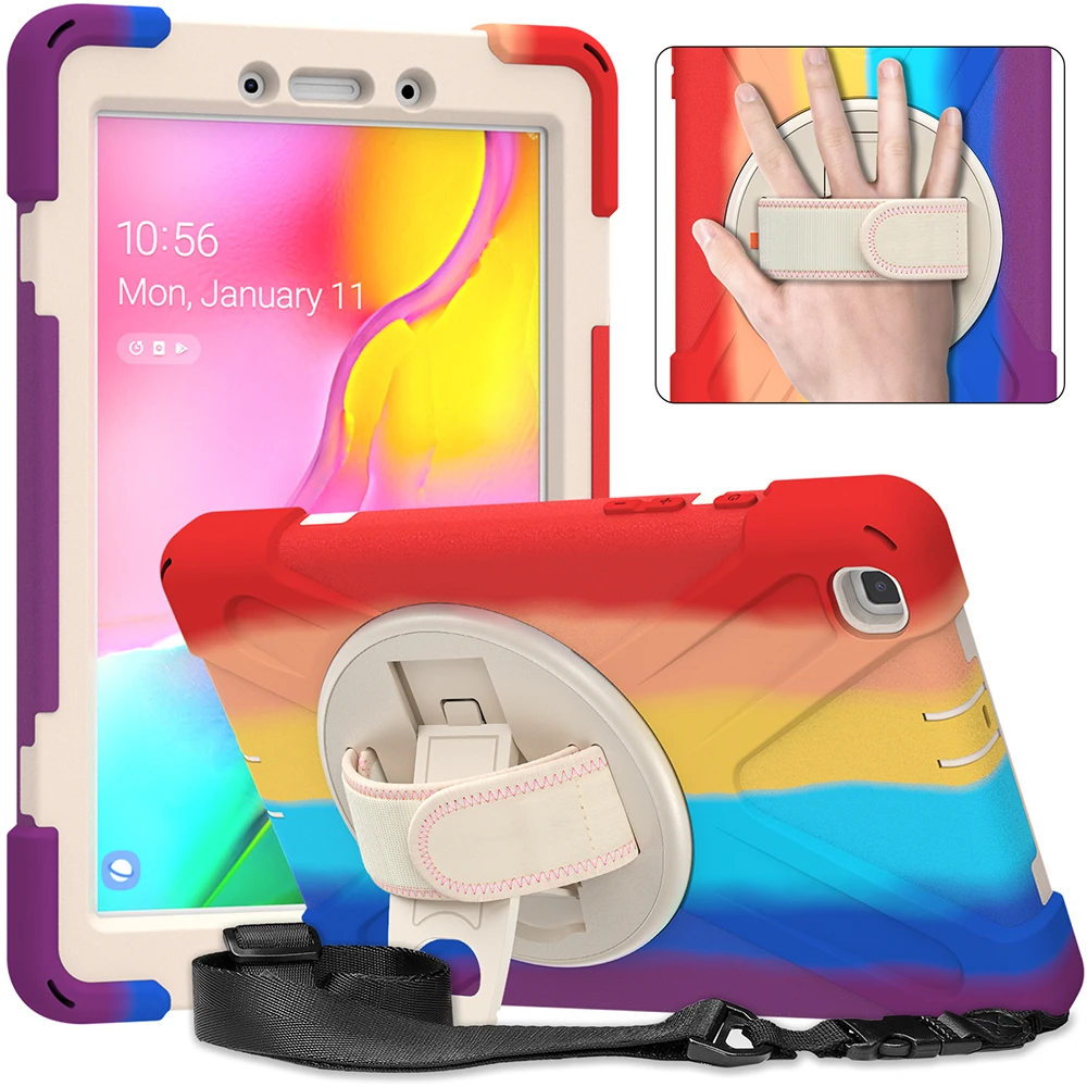 

T290 Case Shockproof Drop Resistance 360 Rotation Bright Color Hard Cover For Samsung Galaxy Tab A 8.0 2019 SM-T297 T295