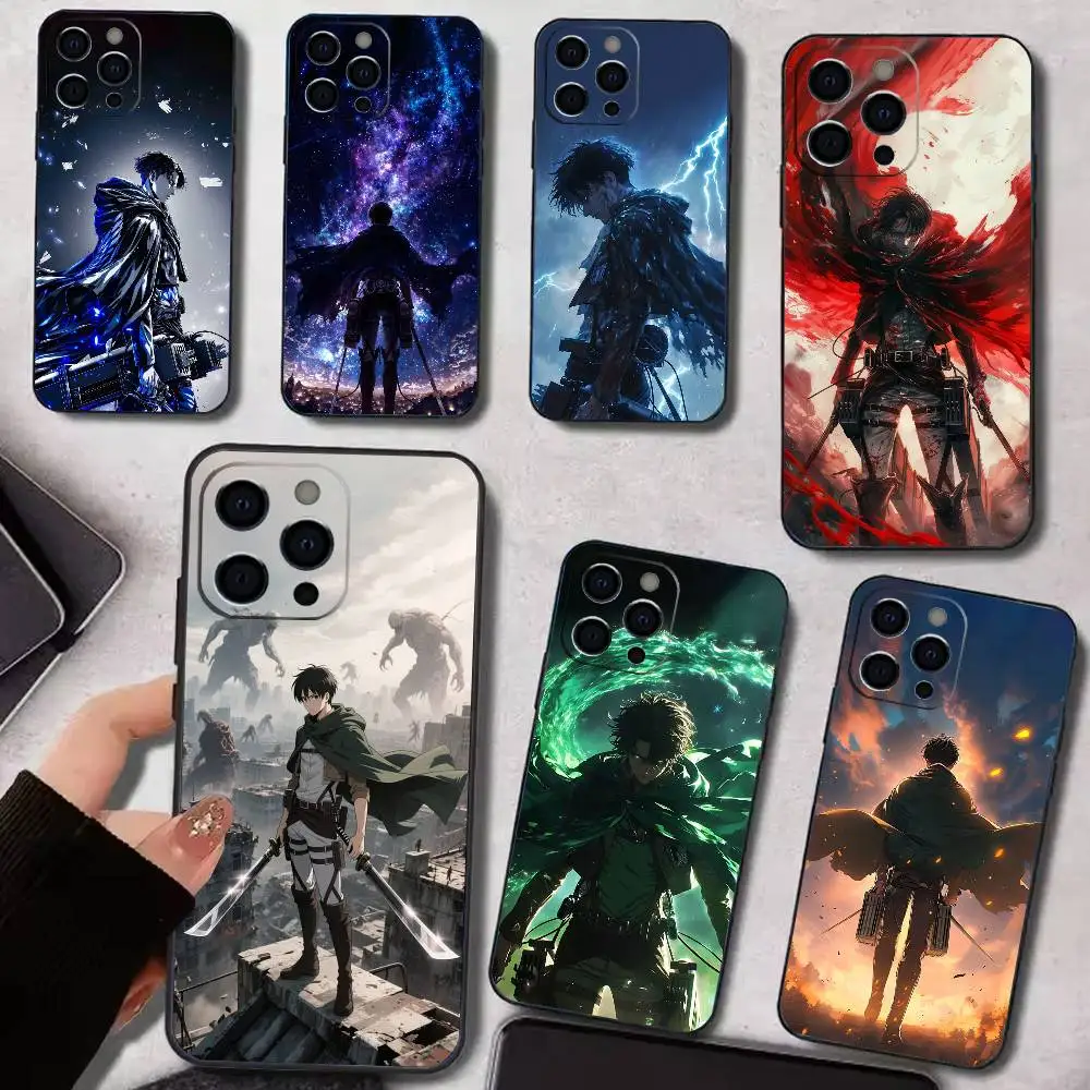 Фото Чехол для телефона L-Levi A-Ackerman из аниме «Атака Титанов» для iPhone 17, 16, 15, 14, 13, 12, 11 Plus, Pro Max, XS, мягкий силиконовый черный чехол №1