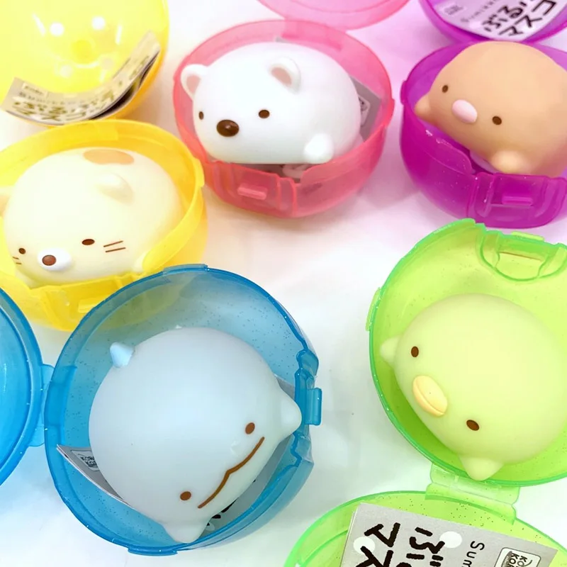 

Anime Figure Small Toys Gacha Cartoon Cute Shape Sumikkogurashi Gashapon Soft Pinch Music Small Animal Children Toys