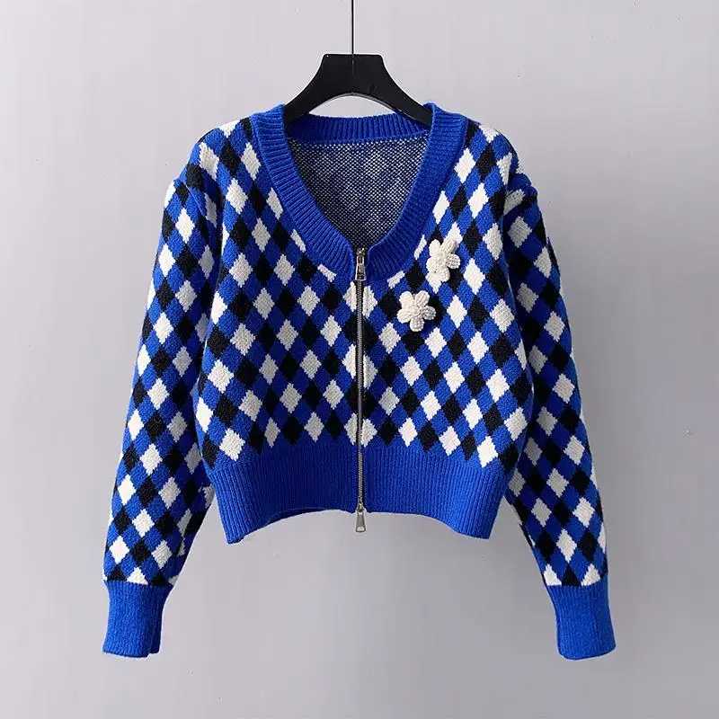 

Cardigans female 2023 Spring Korean Loose Short Drindering Heavy Industry Jacket Small Sweat Sweaters Card sweater woven sweater