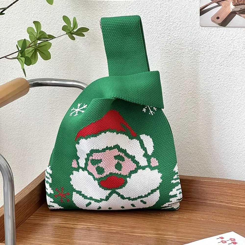 Простой рождественский подарок сумка на запястье с узлом для конфет шерстяная