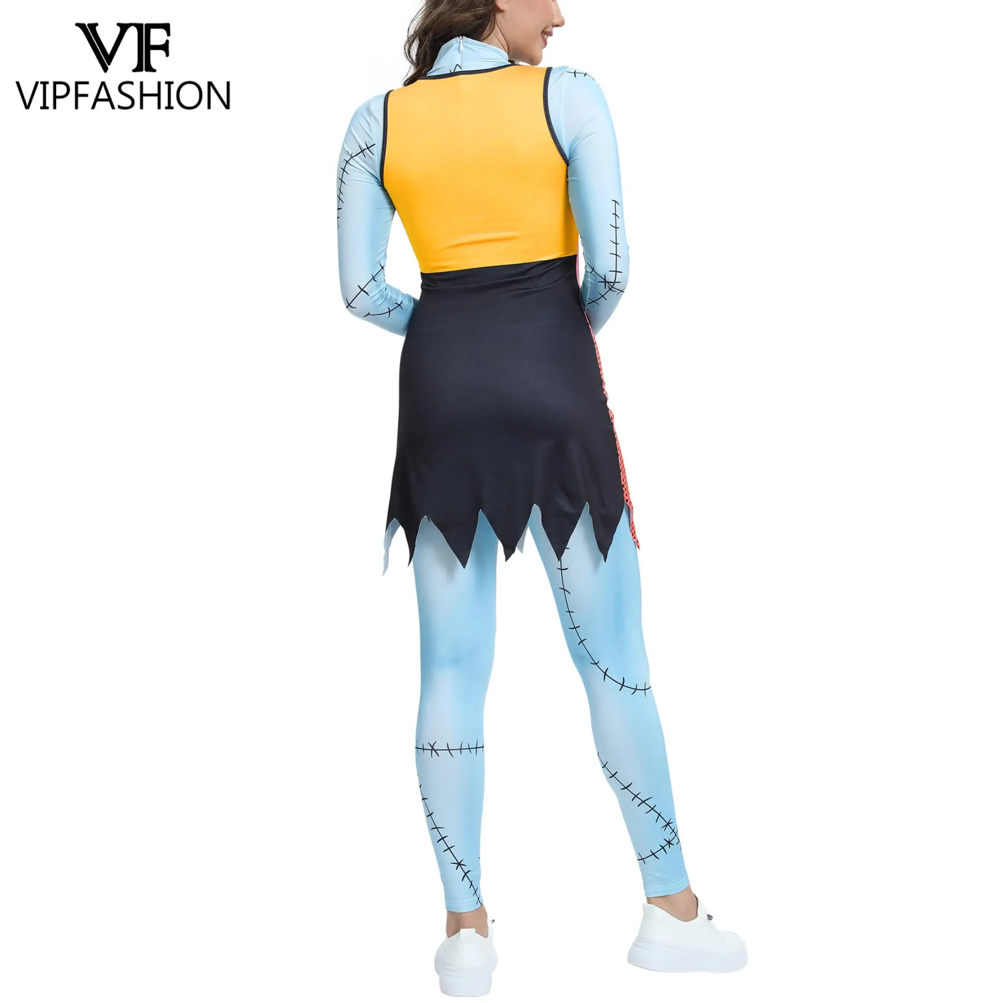 VIP модный необычный костюм Салли для женщин нерегулярные лоскутные платья