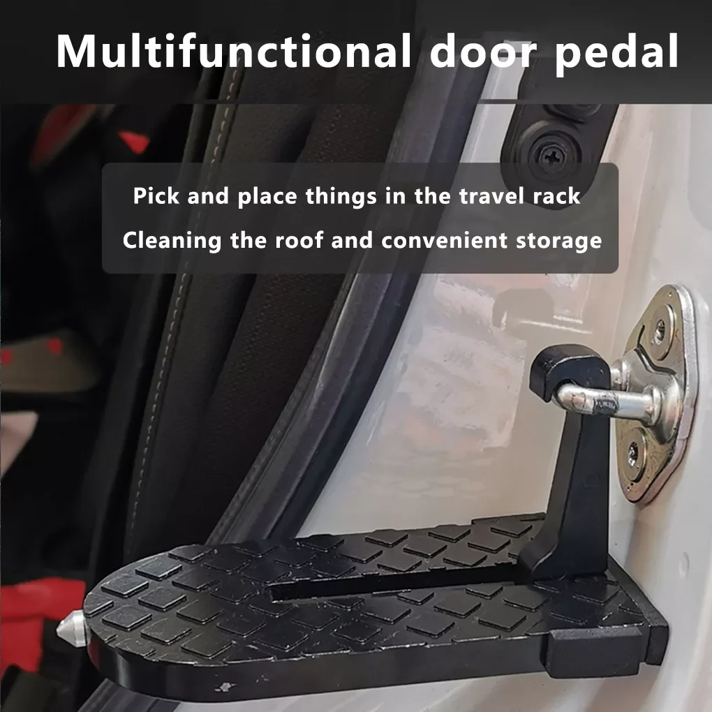 

Universal Foldable Car Door Step Pedal Portable Space Saving Car Latch Hook Doorstep Aluminum Alloy Roof Rack Foot Pedal Ladder