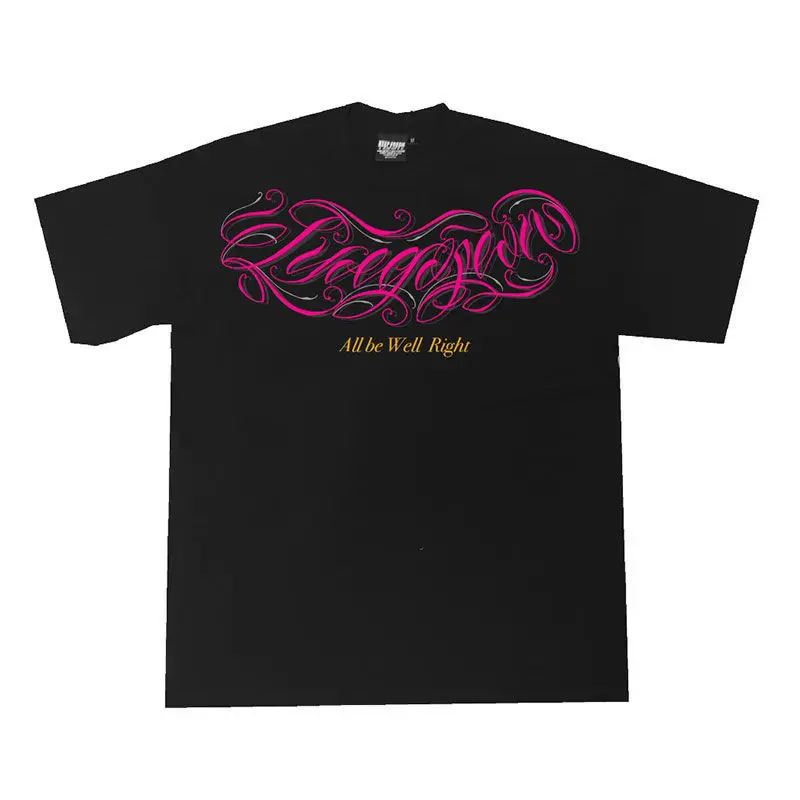 

2022 Men's T-shirt Retro Alphabet Print Short-sleeved Top Men's Loose Street Hiphop T-shirt