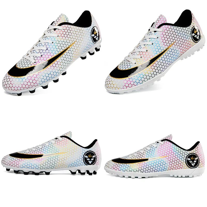 New Children's Boys And Girls  Non-slip Breathable Shock Absorption Microfiber Surface Low-top Football Shoes Size 32—45