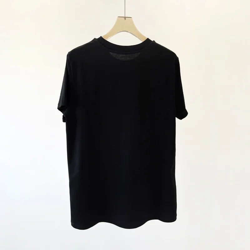 

Letter Printing Women Short Sleeve T-shirt Cotton White or Black Ladies Top O-neck Casual Summer 2022 Tees