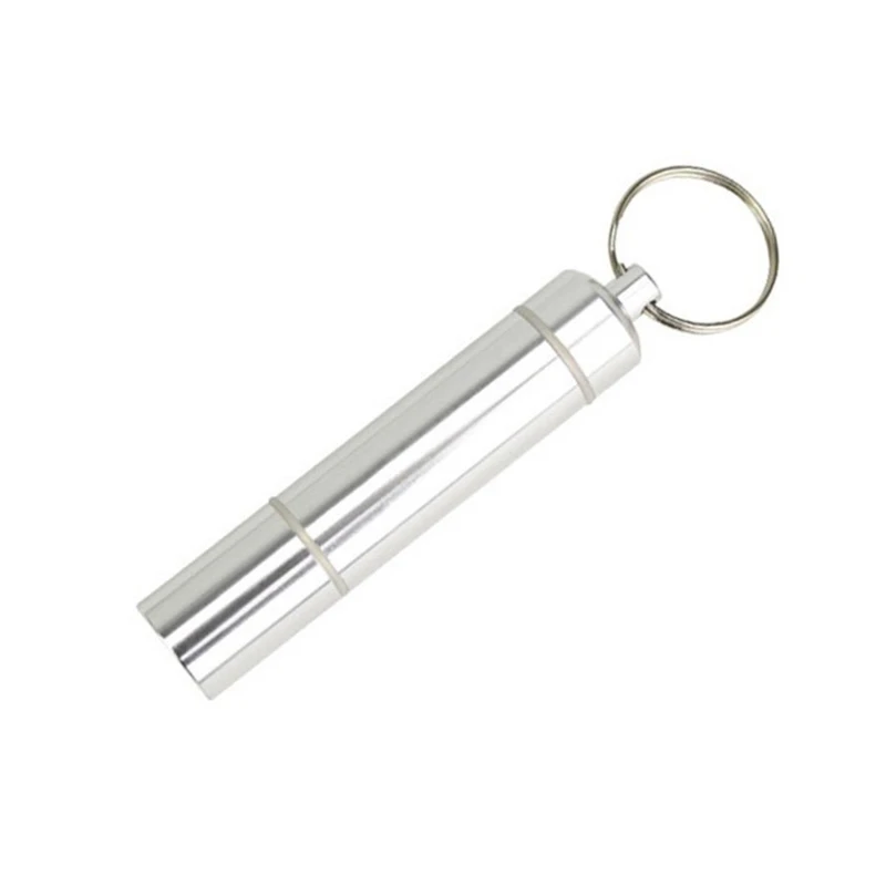 Aluminum Alloy Medicine Bottle Keychain Case Container Waterproof Pill Box Keyring Sealed Storage Organizor Holder |