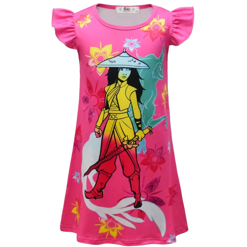 Детское летнее платье детские платья Raya и The Last Dragon пижамы для девочек костюм