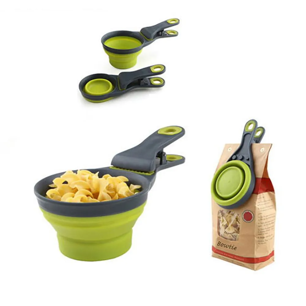 

Pet Measuring Cup dog food spoon collapsible food spoon with sealed clip for dogs and cats