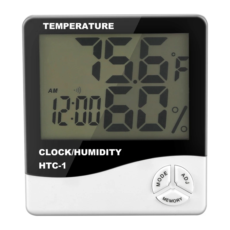 

Digital LCD Indoor Outdoor Room Electronic Temperature Humidity Meter Thermometer Hygrometer Weather Station Alarm Clock